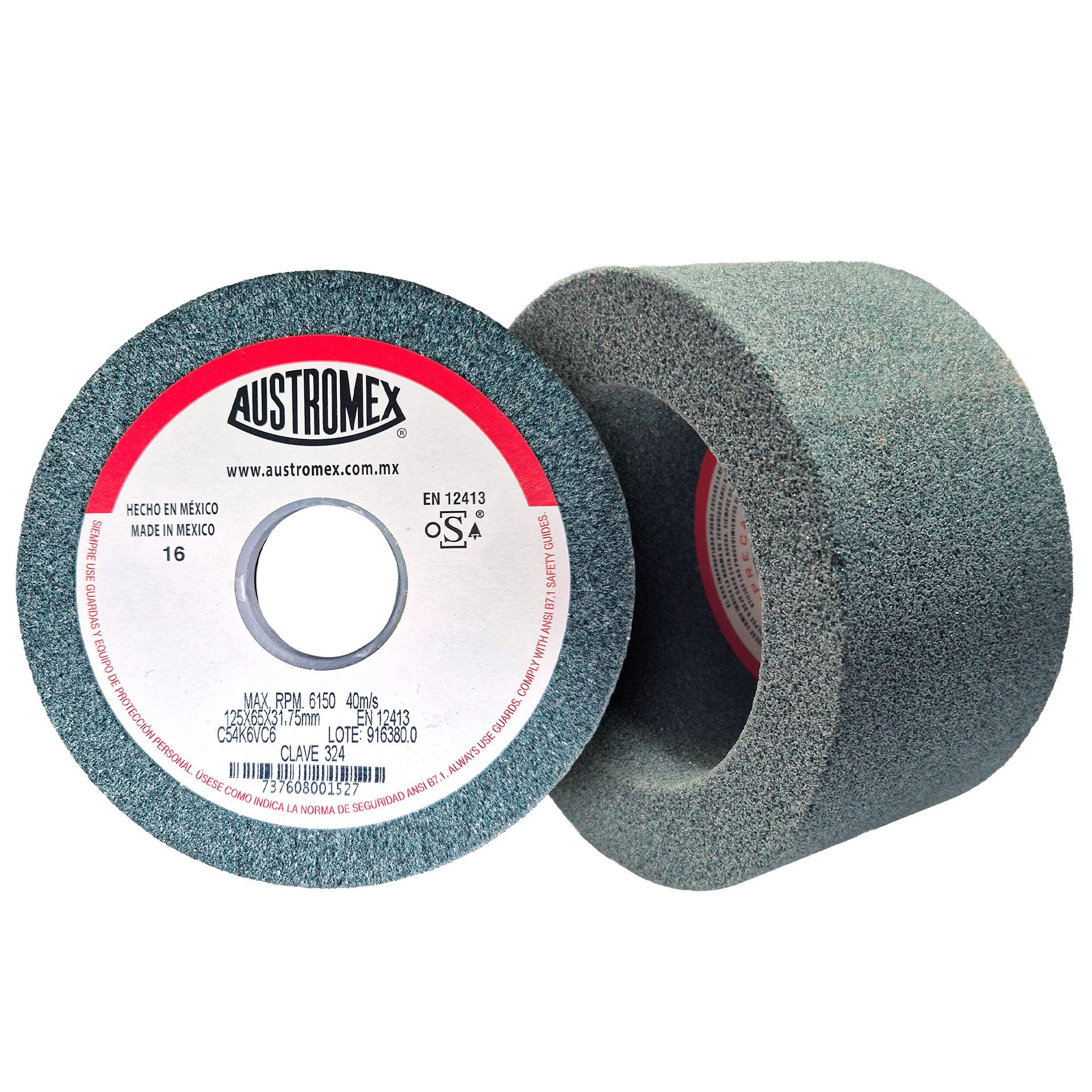 Copa Abrasiva para afilar barrenas, brocas y buriles de 125 x 65 x 31.75 mm