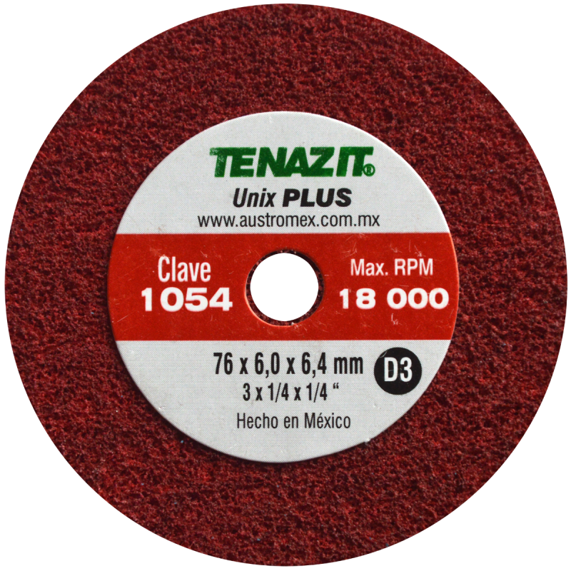 Rueda unix de densidad 3 de 76 x 6.0 x 6.4 mm