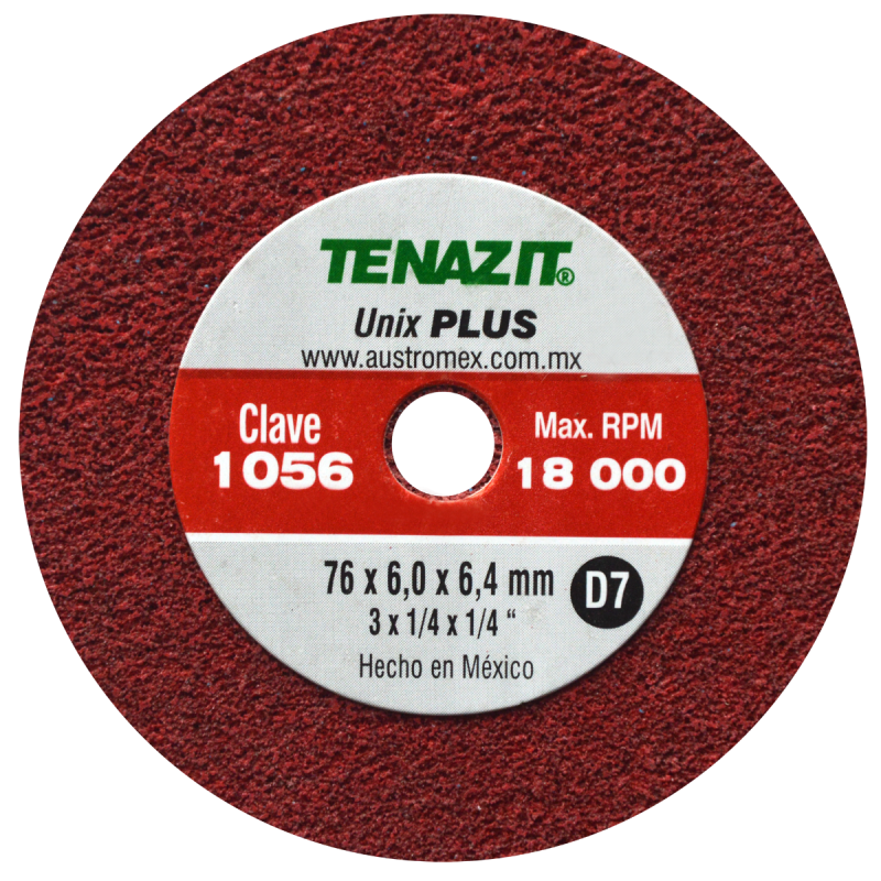 Rueda unix de densidad 7 de 76 x 6.0 x 6.4 mm