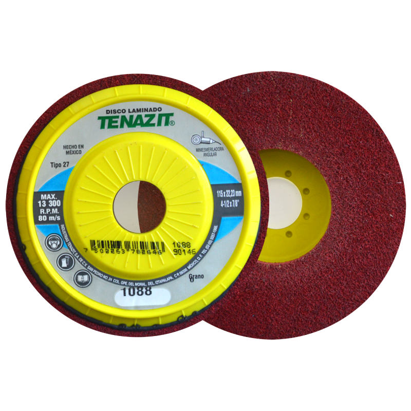 Rueda unix con respaldo de plástico densidad 7 de 115 x 22.23 mm
