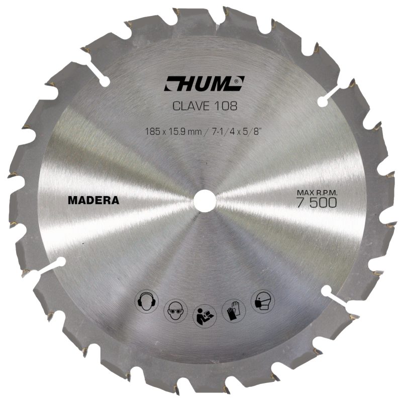 Sierra para corte de madera de 185 x 15.9 mm