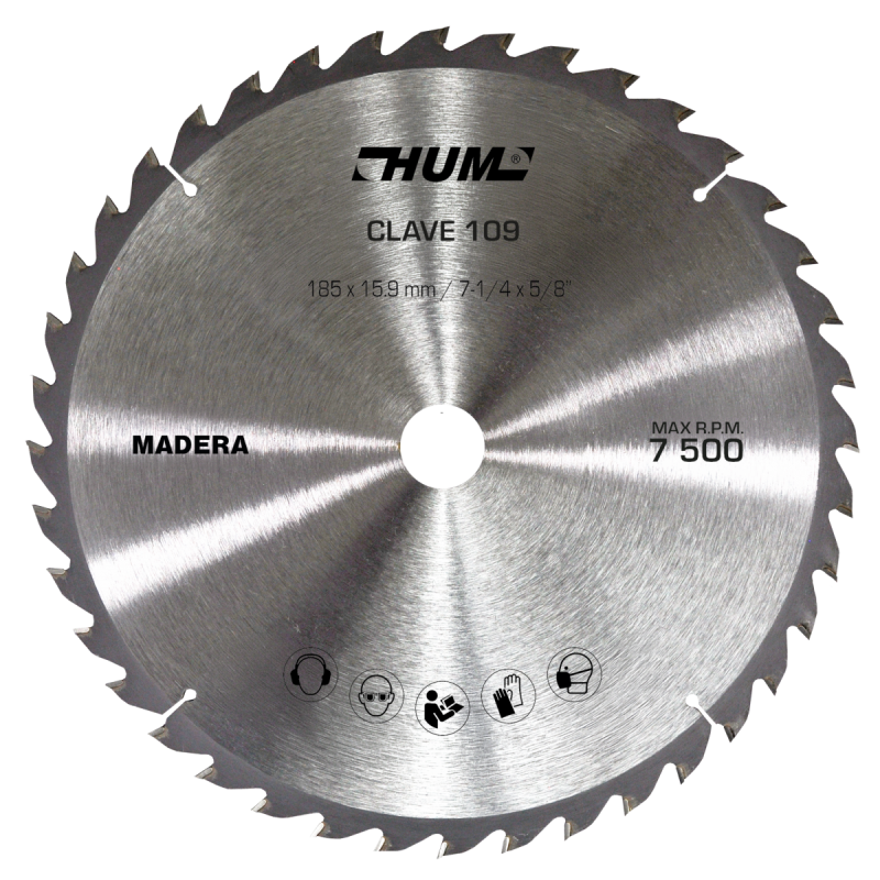 Sierra para corte de madera de 185 x 15.9 mm
