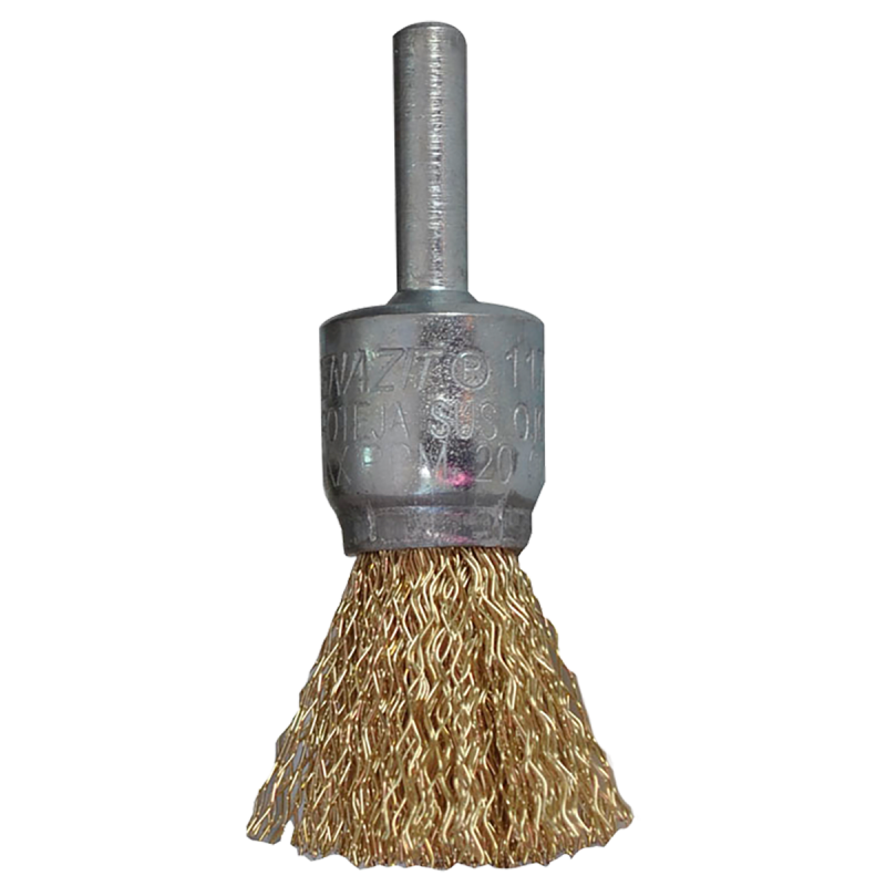 Cepillo tipo brocha de ondulado con vástago de 19 x 0.30 x 6.4 mm para limpieza de superficies metálicas y remoción de soldadura, barniz, plástico y cualquier imperfección