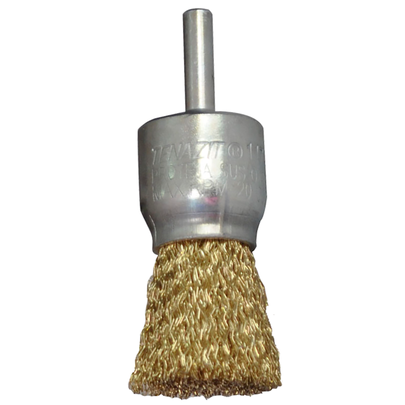 Cepillo tipo brocha de ondulado con vástago de 25 x 0.30 x 6.4 mm para limpieza de superficies metálicas y remoción de soldadura, barniz, plástico y cualquier imperfección