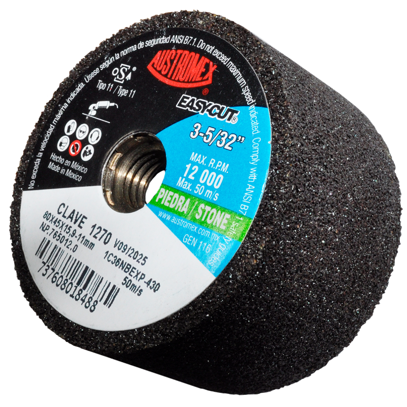 Copa abrasiva de 80 x 45 x 15.9-11 mm para desbaste, grano 36 