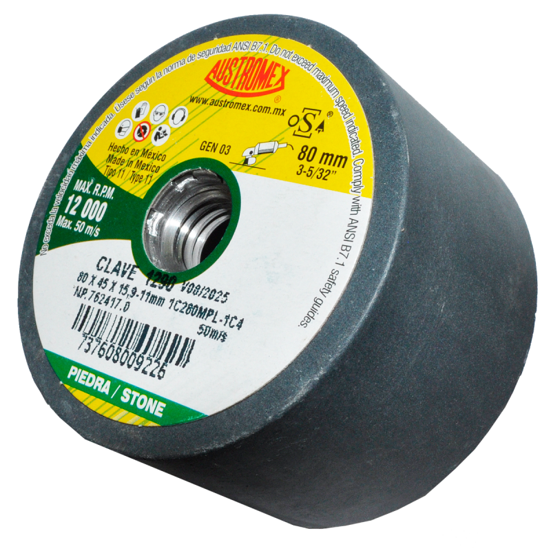 Copa abrasiva Shellac de 80 x 45 x 15.9-11 mm para pulido, de Carburo de Silicio negro, tamaño de grano 280