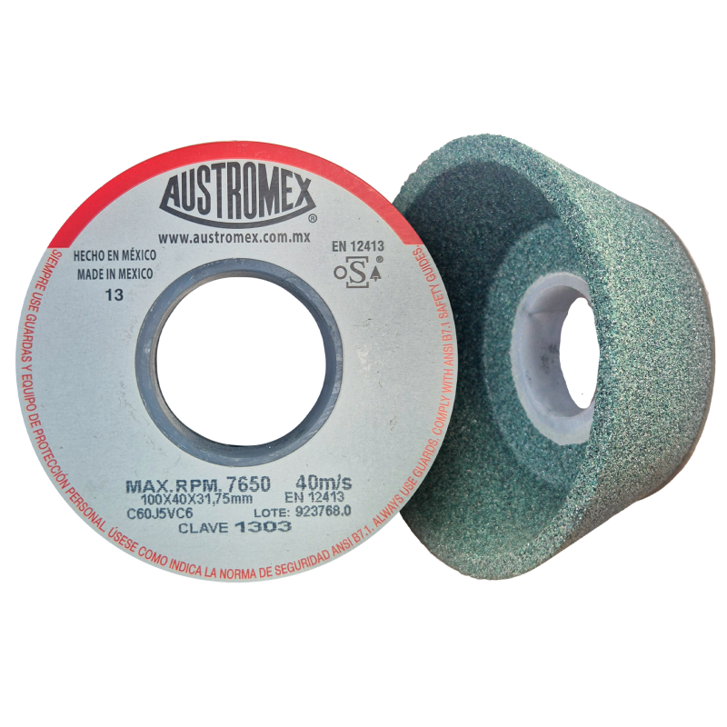Copa Abrasiva para afilar barrenas, brocas y buriles de 100 x 40 x 31.75 mm