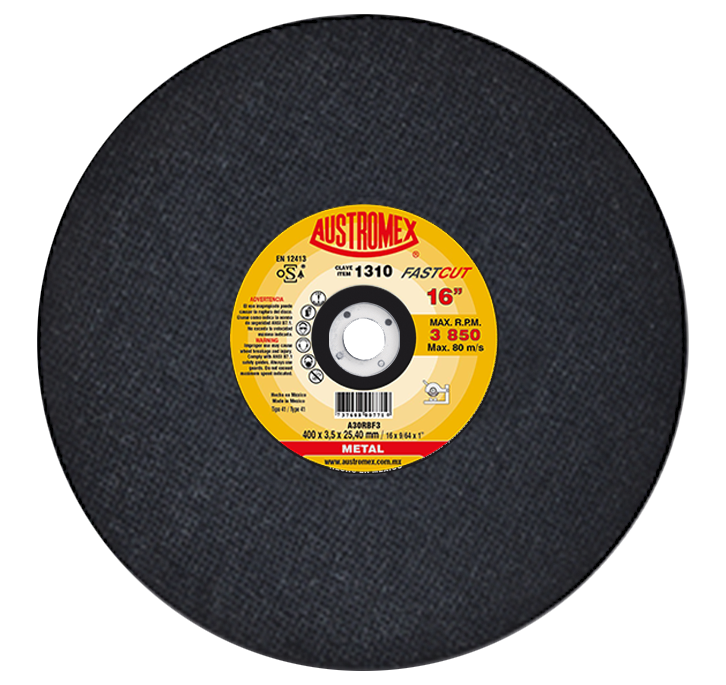 Disco abrasivo para cortar o ranurar metal de 400 x 3.5 x 25.40 mm