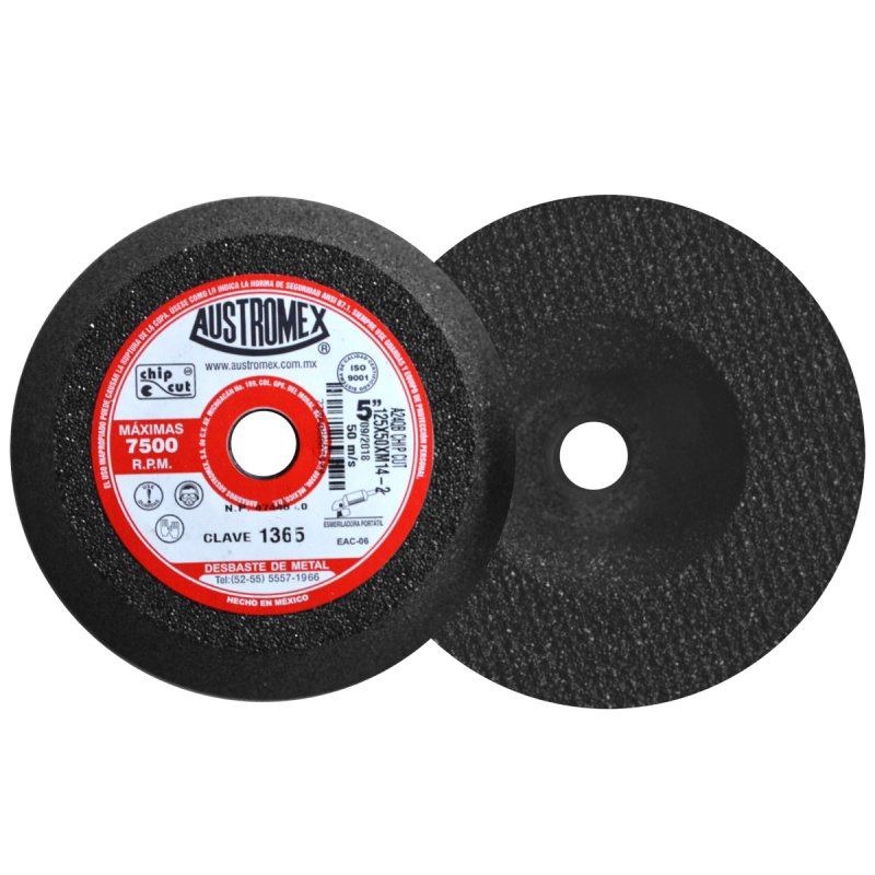 Copa abrasiva para desbaste de metal y biselado de placas de acero de 125 x 50 x M14-2 mm