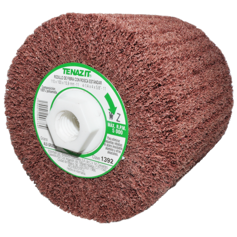 Rodillo de fibra de óxido de aluminio grueso de 110 x 100 x 15.9-11 mm