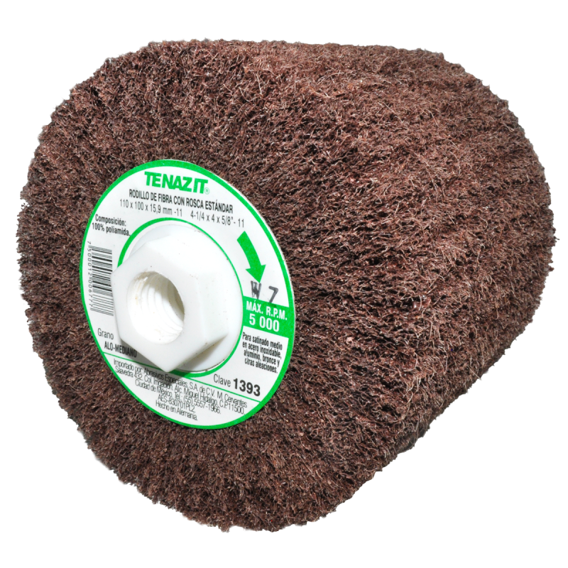 Rodillo de fibra de óxido de aluminio medio de 110 x 100 x 15.9-11 mm