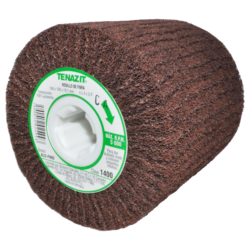 Rodillo de fibra de óxido de aluminio fino de 100 x 100 x 19.1 mm