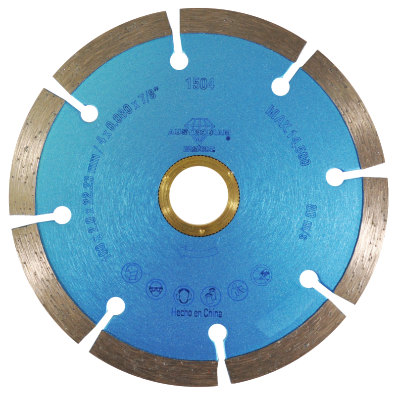 Disco de diamante de 100 x 2 x 22.2 mm para corte de materiales de construcción