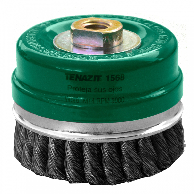 Cepillo tipo copa trenzado de 100 x 0.356 x MR mm para limpieza de metales y eliminación de soldadura, pintura, óxido, corrosión, fundición y cualquier adherencia