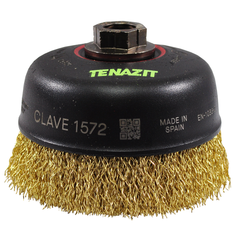 Cepillo tipo copa ondulado de 125 x 0.508 x MR mm para limpieza de superficies metálicas y remoción de soldadura, pintura, corrosión, fundición y cualquier adherencia