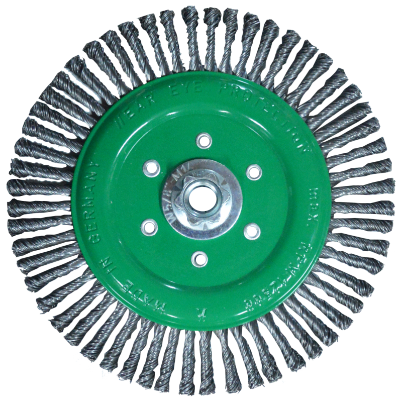 Cepillo circular trenzado de 175 x 0.508 x MR mm para limpieza de superficies metálicas y remoción de soldadura, pintura, corrosión, fundición y cualquier adherencia