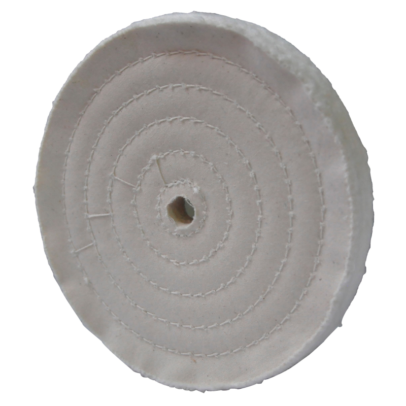 Rueda de fibra de algodón blanca para abrillantado de 150 x 13 mm
