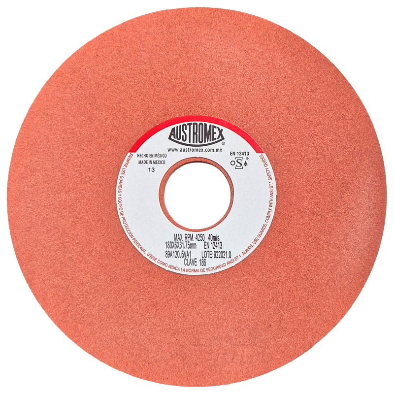 Rueda Abrasiva de 180 x 6 x 31.75 mm para afilar todo tipo de herramientas de corte