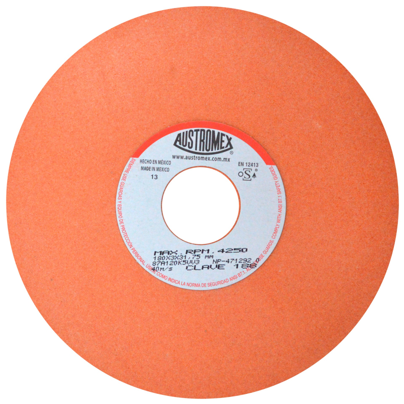 Rueda Abrasiva para afilar todo tipo de herramientas de corte de 180 x 3 x 31.75 mm