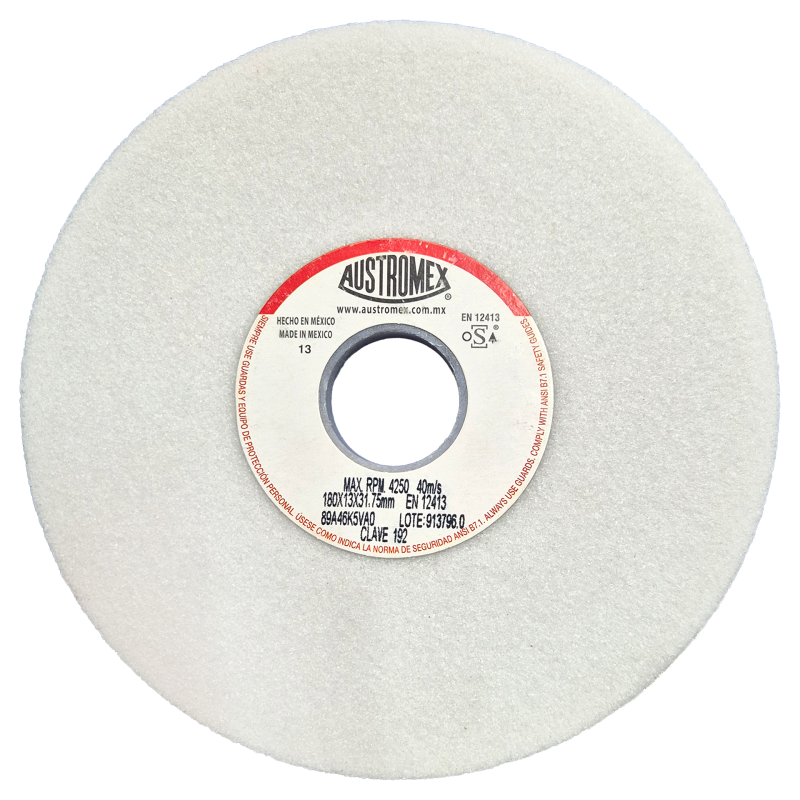 Rueda Abrasiva de 180 x 13 x 31.75 mm para rectificar superficies planas y cilíndricas