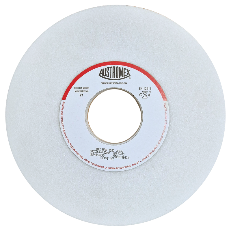 Rueda Abrasiva de 300 x 25 x 76.20 mm para rectificar superficies planas y cilíndricas