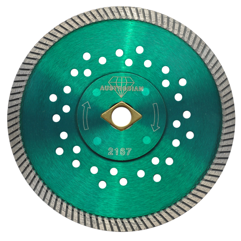 Disco de diamante de 180 x 2.6 x 22.2 mm para corte en seco de granito, loseta cerámica muy dura, mármol duro, piedra de molino y en general cualquier material difícil de cortar