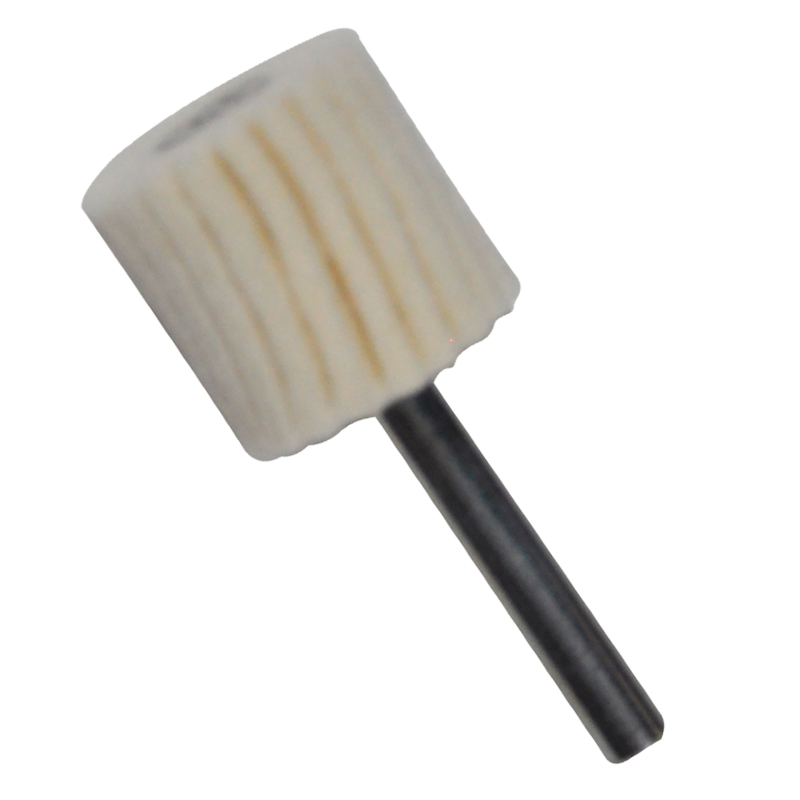 Rueda flap de felpa con vástago de 25 x 25 x 6.4 mm para pulido