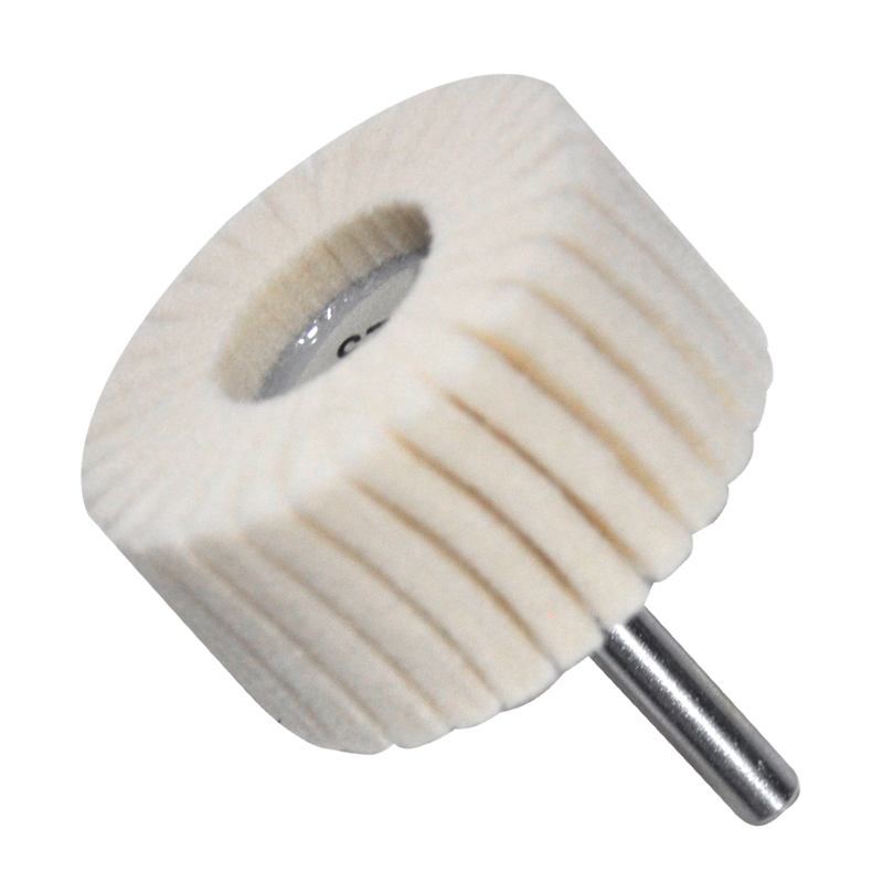 Rueda flap de felpa con vástago de 50 x 25 x 6.4 mm para pulido