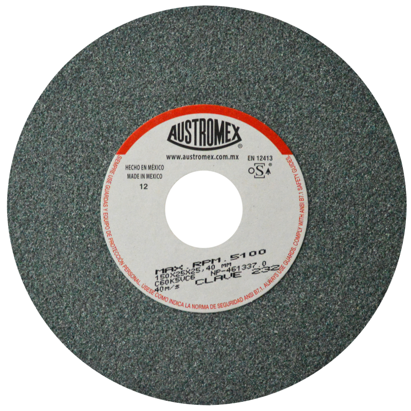 Rueda Abrasiva para esmerilar y afilar herramientas de corte de carburo de tungsteno y cementados de 150 x 25 x 25.40 mm