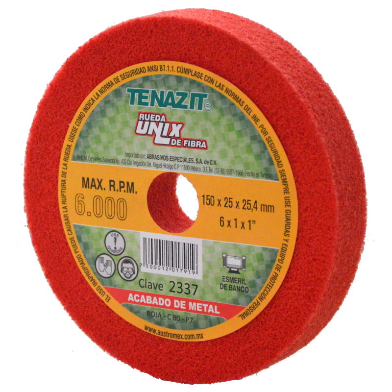Rueda unix de oxido de aluminio grano 80 de 150 x 25 x 25.4 mm