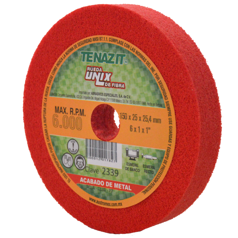 Rueda unix de oxido de aluminio grano 180 de 150 x 25 x 25.4 mm