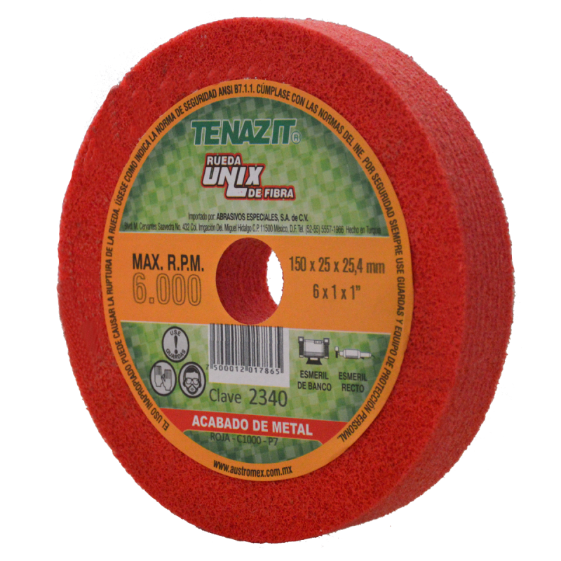 Rueda unix de oxido de aluminio grano 1000 de 150 x 25 x 25.4 mm