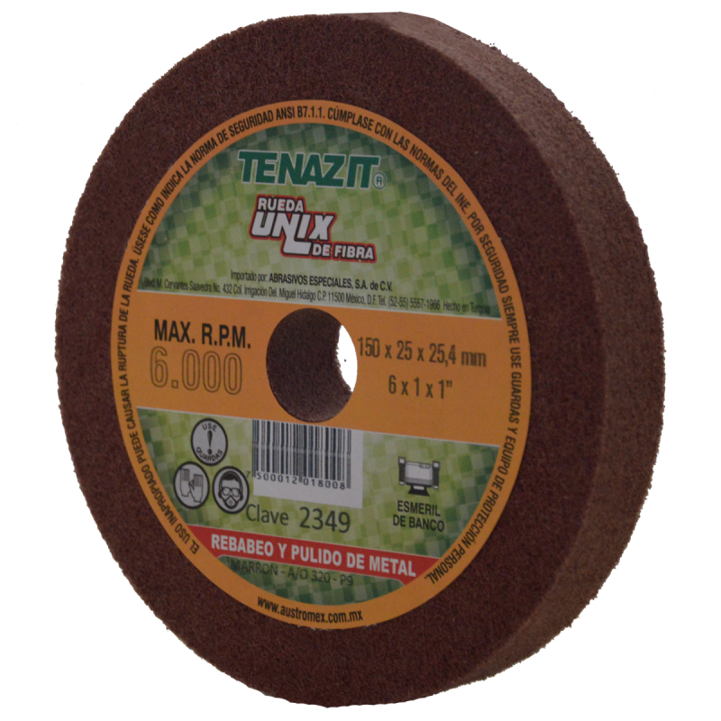 Rueda unix de oxido de aluminio grano 320 de 150 x 25 x 25.4 mm