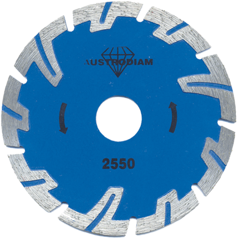 Disco de diamante de 115 x 2.2 x 22.2 mm para corte de materiales de construcción en general como concreto, ladrillo,  mármol y otras piedras naturales, excepto granito y cantera 