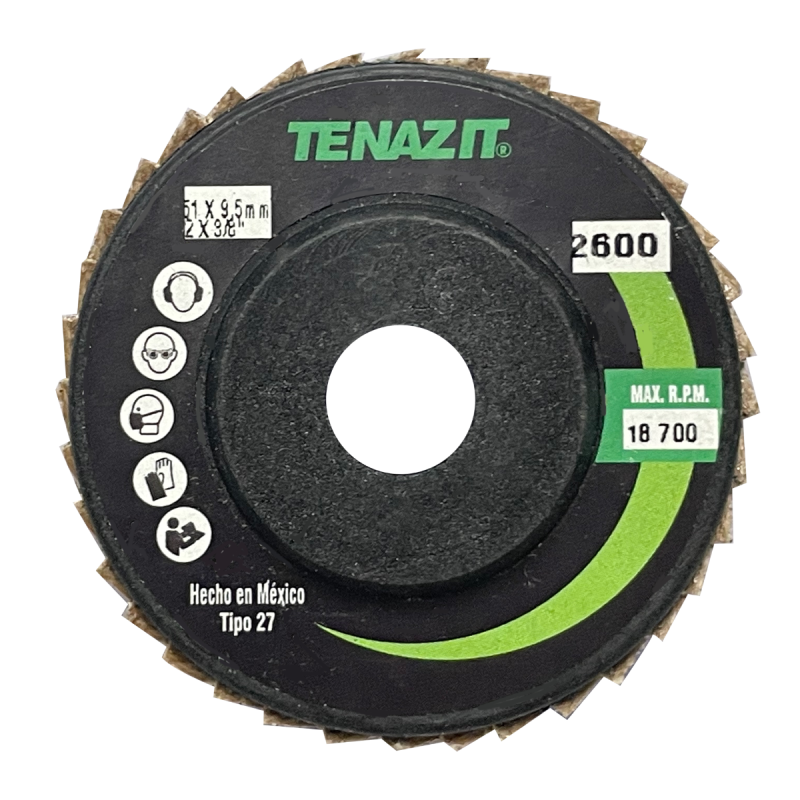 Disco minilam, especificación TZT - 80P, grano zirconio, de 51 x 9.5 mm