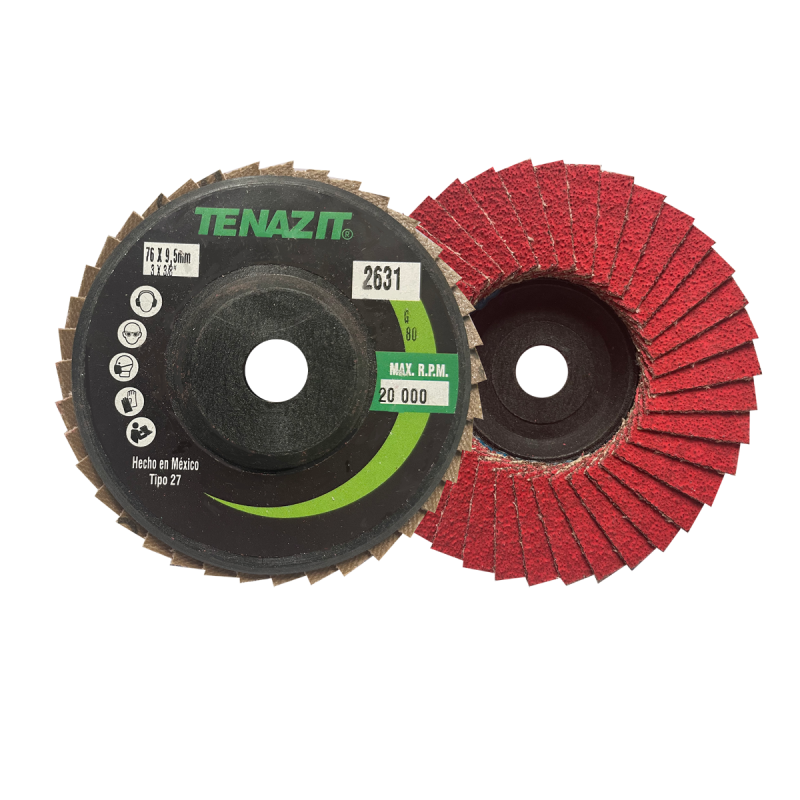Disco minilam, especificación TGU80P, grano cerámico, de 76 x 9.5 mm