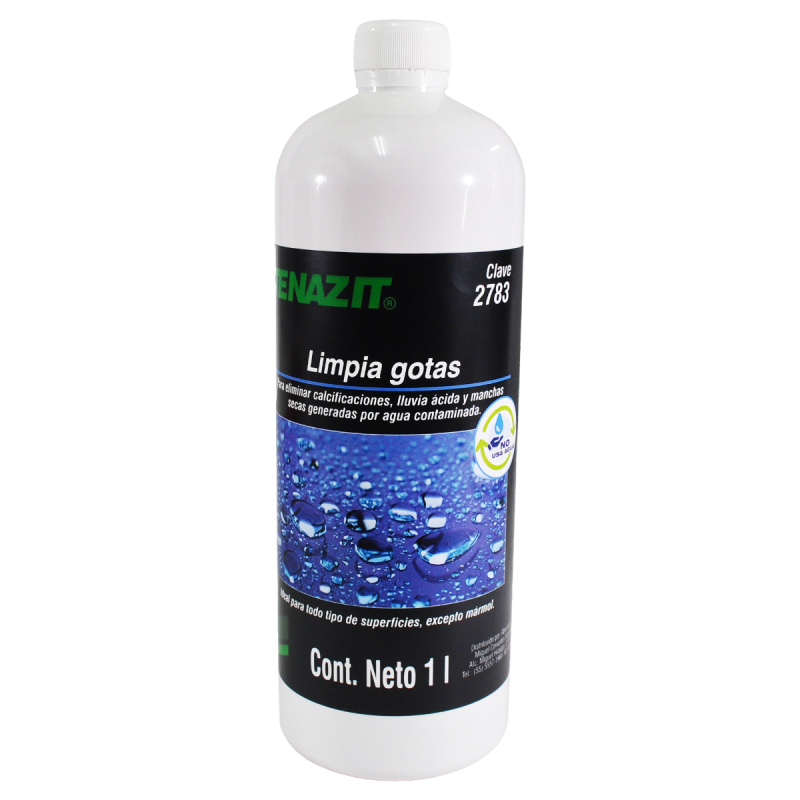 Producto eliminador y limpiador de gotas en cualquier superficie sin utilizar agua. 