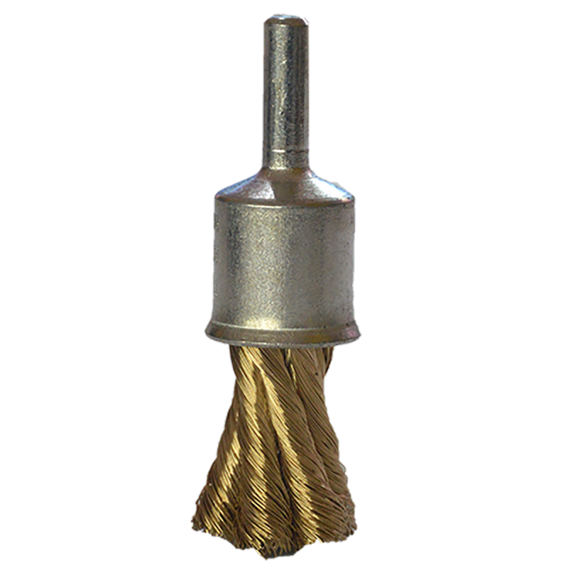 Cepillo trenzado con vastago de 19 x 0.25 x 6.4 mm para limpieza de superficies metálicas y remoción de soldadura, óxido, pintura, barniz, plástico y cualquier imperfección