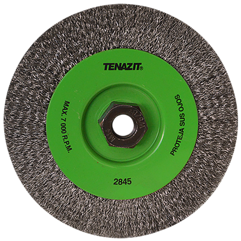 Cepillo circular ondulado de 150 x 0.30 x MR mm para limpieza de superficies de acero inoxidable y remoción de soldadura, pintura, corrosión, fundición y cualquier adherencia