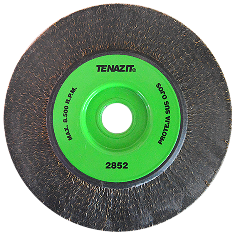 Cepillo circular ondulado encapsulado de 178 x 0.30 x 22.2 mm para limpieza pesada de superficies metálicas y remoción de soldadura, pintura, corrosión en juntas y cuerdas de tubería industrial