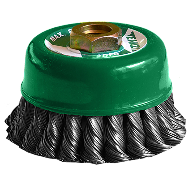Cepillo tipo copa trenzado de 100 x 0.50 x MR mm para limpieza de metales y eliminación de soldadura, pintura, óxido, corrosión, fundición y cualquier adherencia