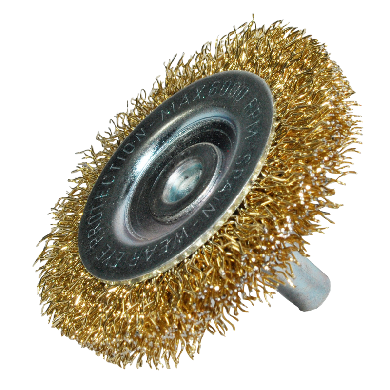 Cepillo con vástago de 50 x 0.30 x 6.4 mm para limpieza de metales y remoción de óxido, pintura, barniz y madera