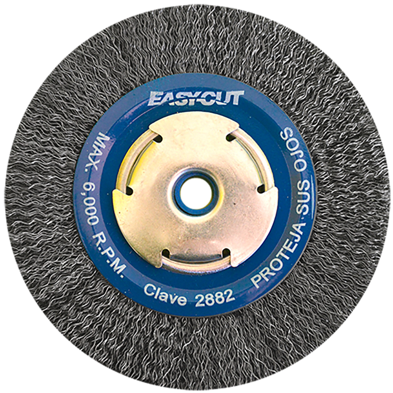 Cepillo circular ondulado de 150 x 0.35 x 12.7 mm para limpieza de superficies metálicas y remoción de soldadura, pintura, corrosión, fundición y cualquier adherencia
