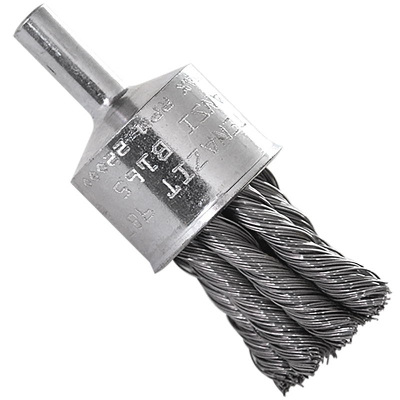 Cepillo trenzado con vastago de 28 x 0.35 x 6.4 mm para limpieza de superficies metálicas y remoción de soldadura, óxido, pintura, barniz, plástico y cualquier imperfección