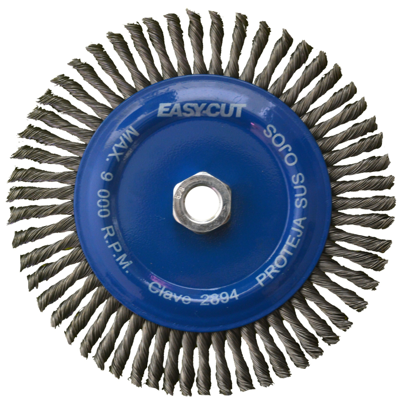 Cepillo circular trenzado de 178 x 0.50 x 15.9-11 mm para limpieza de superficies metálicas y remoción de soldadura, pintura, corrosión, fundición y cualquier adherencia