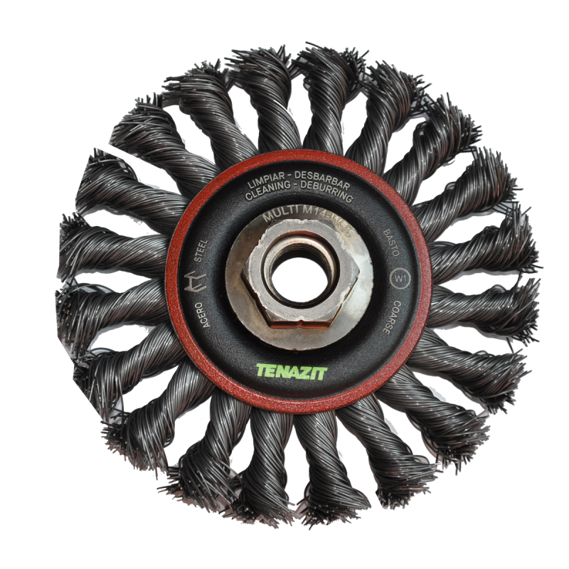 Cepillo circular trenzado de 115 x 0.50 x MR mm para limpieza de superficies metálicas y remoción de soldadura, pintura, corrosión, fundición y cualquier adherencia