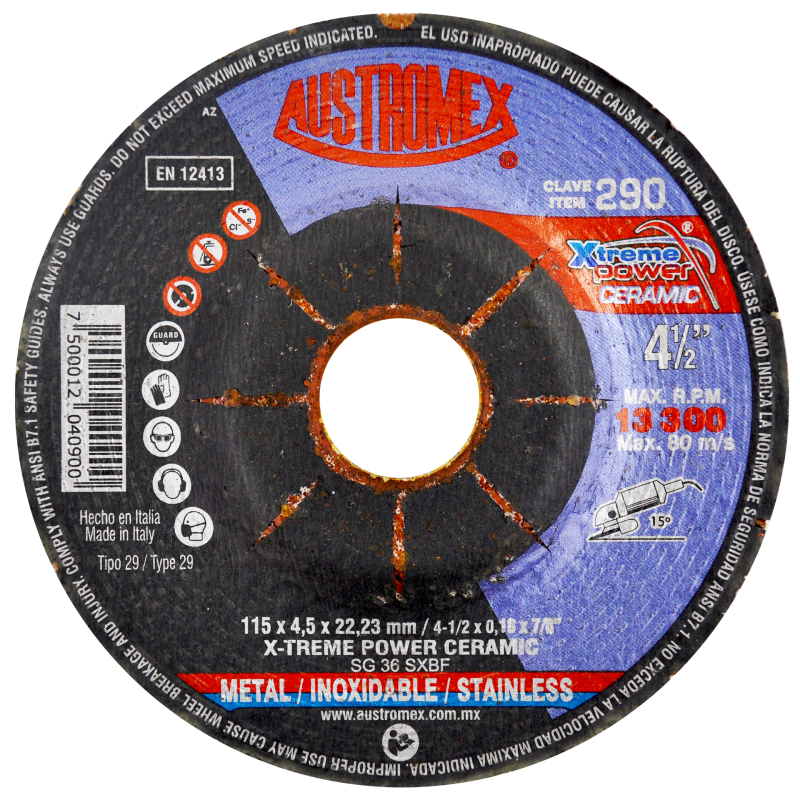 Disco de 115 x 4.5 x 22.23 mm para rectificado de superficies