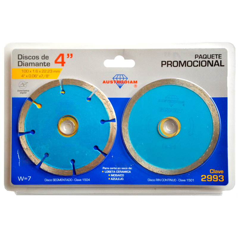 Juego de discos de diamante de 100 x 1.6 x 22.2 mm para corte de materiales de construcción