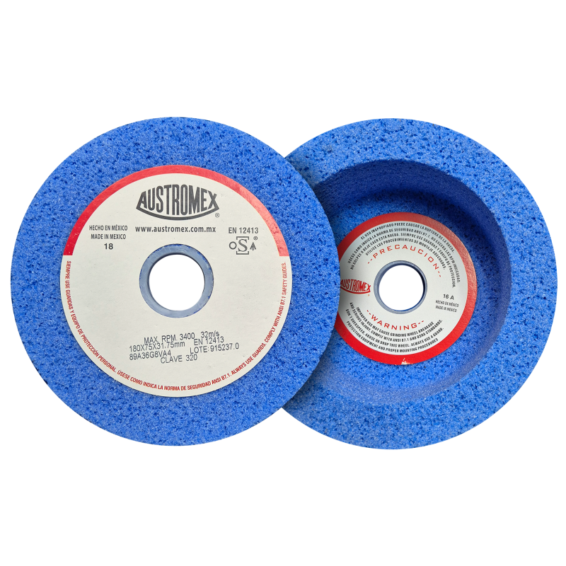 Copa Abrasiva de 180 x 75 x 31.75 mm para afilar todo tipo de cuchillas de corte
