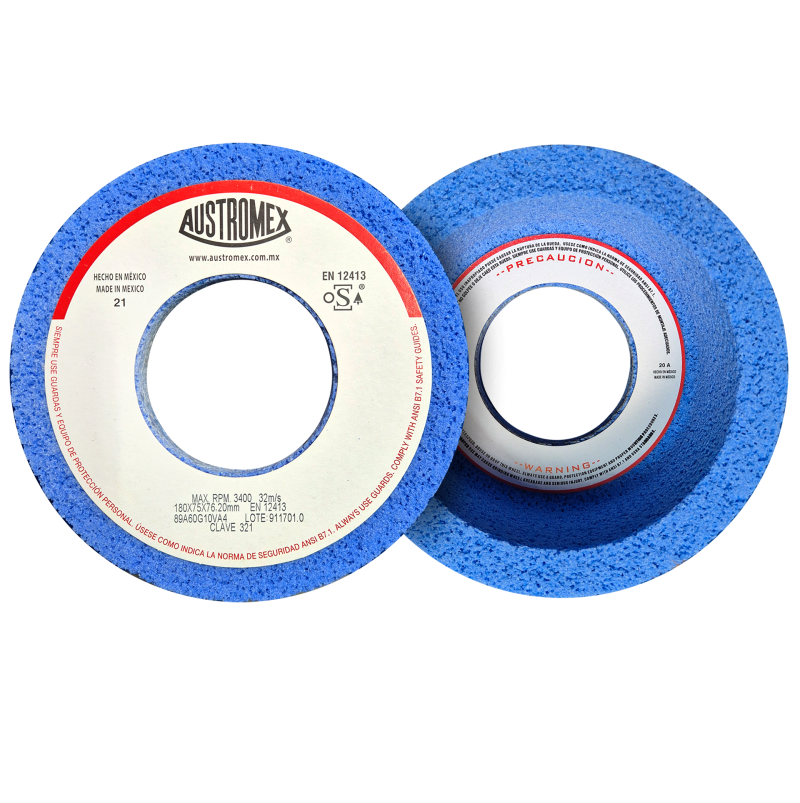 Copa Abrasiva de 180 x 75 x 76.20 mm para afilar todo tipo de cuchillas de corte